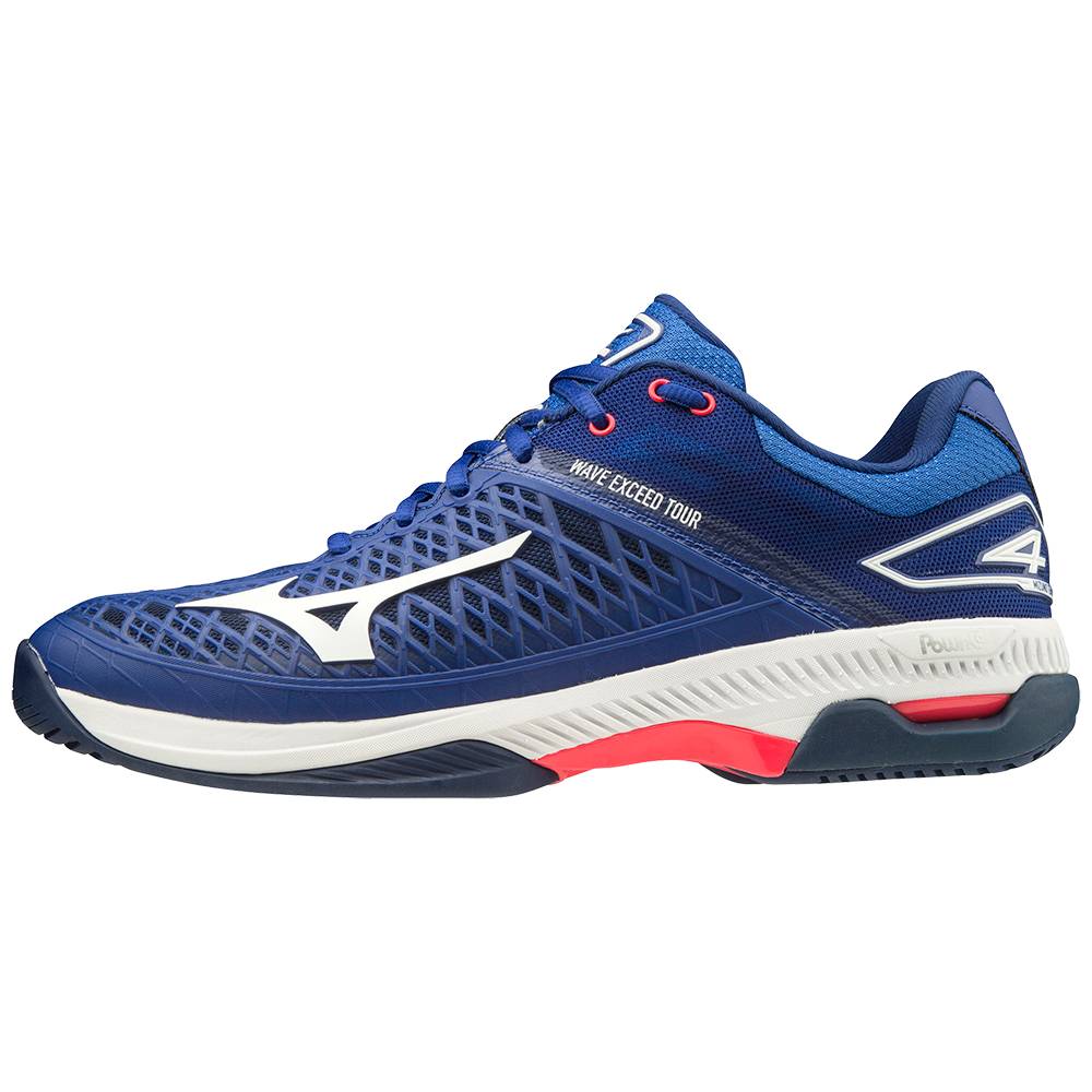 Mizuno Wave Exceed Tour 4 AC Férfi Teniszcipő Kék/Fehér UDC042719